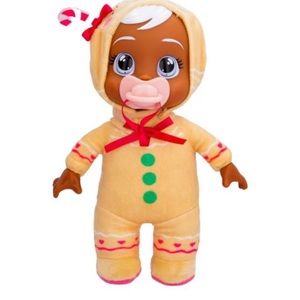 Cry Babies Tiny Cuddles Christmas Ginger With Gingerbread Themed pajamas.